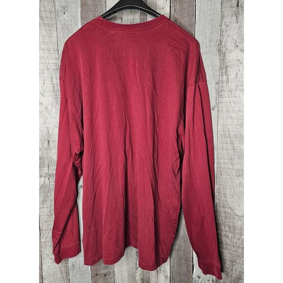 NIKE Burgundy Golf Long Sleeve VINTAGE T-Shirt Cotton Men's size XXL 2XL - Picture 2 of 7